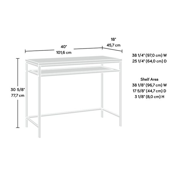 Sauder 17.99 in D X 30.59 in H, 40 in W X Engineered wood, Metal - 431311