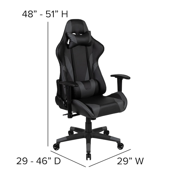 Flash Furniture Black Gaming Desk-Cup Holder/Reclining Chair Set - BLN-X20D1904-GY-GG