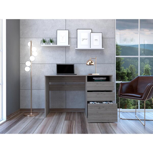 Tuhome 17.1 in. D X 29.5 in. H, 47.4 in. W X Laminate, Light Gray - ELZ5693