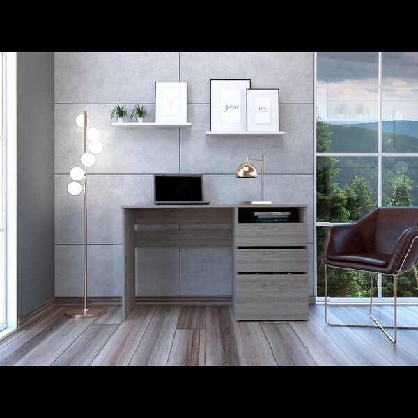 Tuhome 17.1 in. D X 29.5 in. H, 47.4 in. W X Laminate, Light Gray - ELZ5693