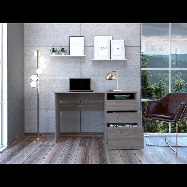 Tuhome 17.1 in. D X 29.5 in. H, 47.4 in. W X Laminate, Light Gray - ELZ5693