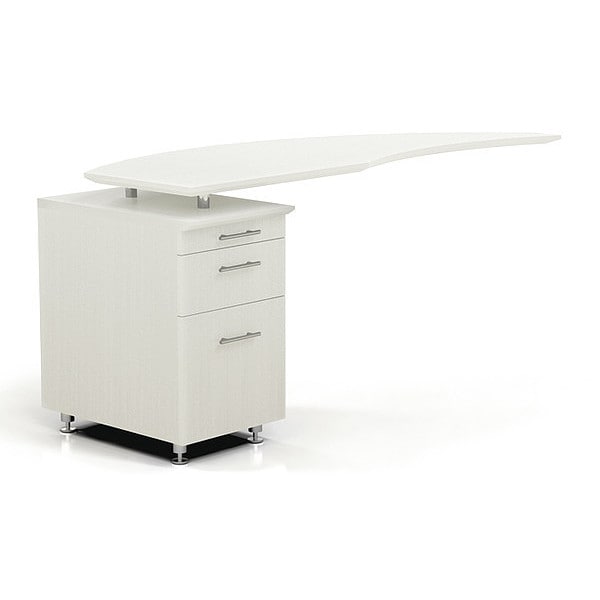 Mayline Left Curved Desk Return Medina Desk Return/Pedestal, Left, Sea Salt, 24" D X 29-1/2" H, 63" W X - MNRTPLTSS