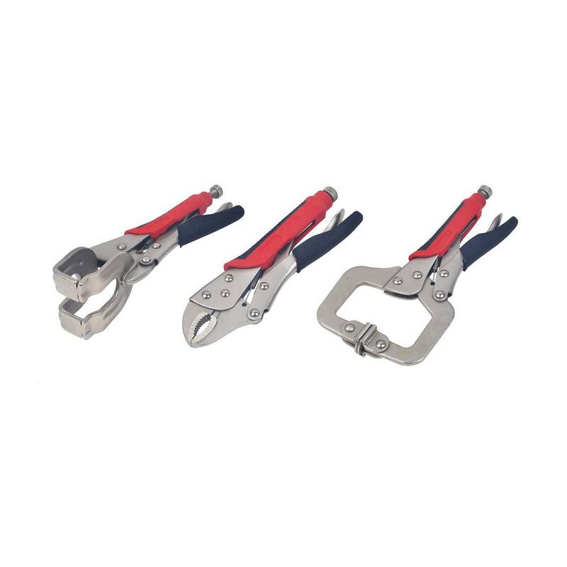 KING Welding Tool Set, Welding Clamp, C-Locking Pliers and Curved Jaw Locking Pliers (3-Piece Set) - 0899-0