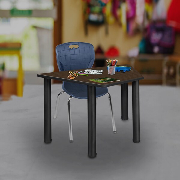 Regency Learning School Desk, 36 in W X Wood, Metal, Neo Walnut / Black - TSD36231918NWBPBK