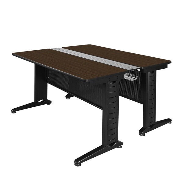 Regency Fusion 2 Person Bench Workstation, 48 in W X Wood, Metal, Neo Walnut - MFB4858NW