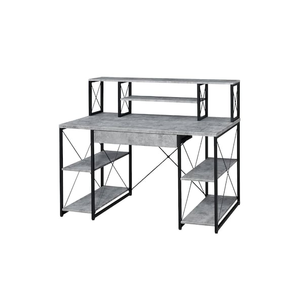 Acme 41 in H, 24 in W X Metal, Veneer, Composite Wood, Faux Concrete and Black Finish - ER-005GY