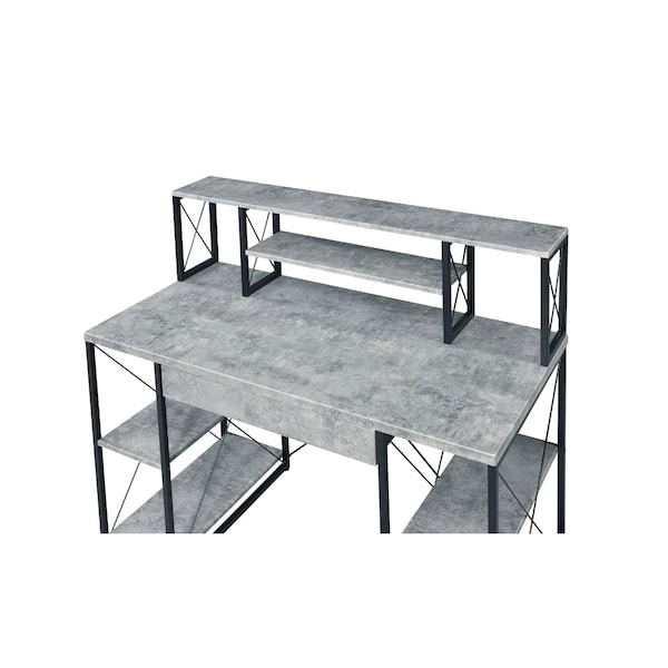 Acme 41 in H, 24 in W X Metal, Veneer, Composite Wood, Faux Concrete and Black Finish - ER-005GY