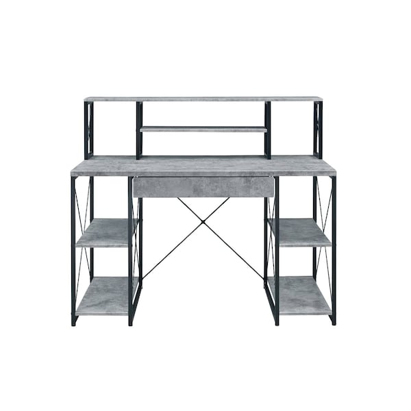 Acme 41 in H, 24 in W X Metal, Veneer, Composite Wood, Faux Concrete and Black Finish - ER-005GY
