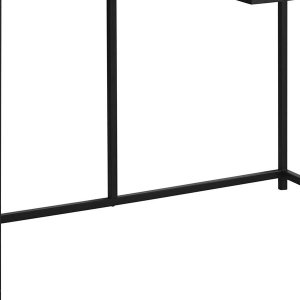 Homeroots 30 in. Dark Taupe MDF & Black Metal Computer Desk - 333417