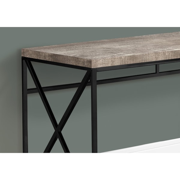 Homeroots 29.75 in. Taupe Particle Board & Black Metal Computer Desk - 333549