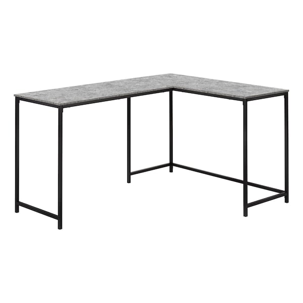Monarch Specialties Computer Desk, Home Office, Corner, 58"L, L Shape, Work, Laptop, Metal, Laminate, Grey, Black - I 7392