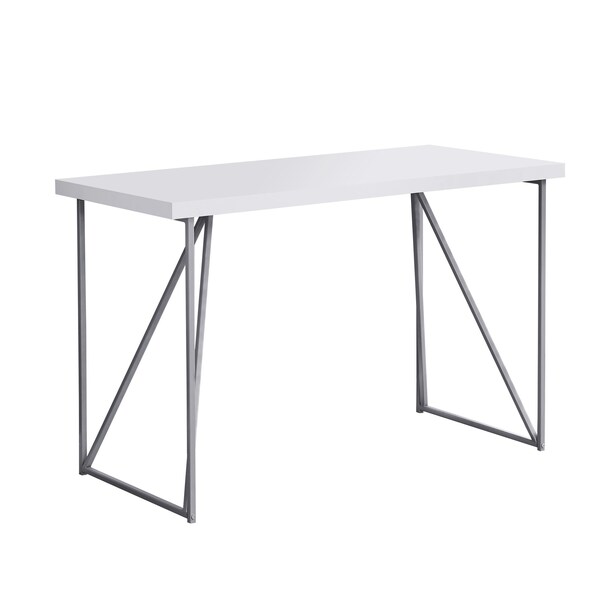Monarch Specialties Computer Desk, Home Office, Laptop, 48"L, Work, Metal, Laminate, White, Grey, Contemporary, Modern - I 7376