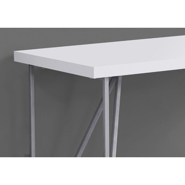 Monarch Specialties Computer Desk, Home Office, Laptop, 48"L, Work, Metal, Laminate, White, Grey, Contemporary, Modern - I 7376