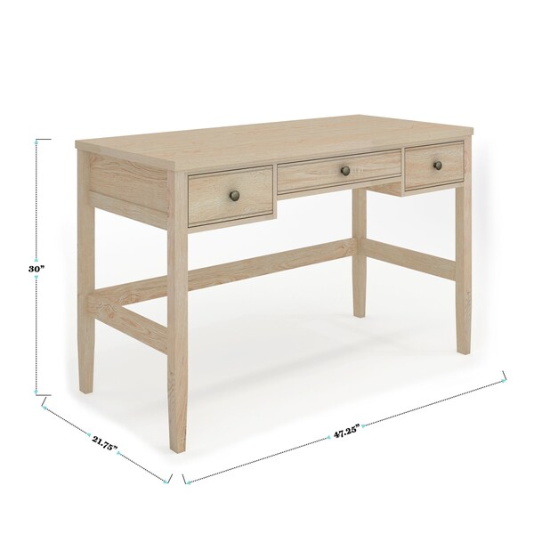 Martha Stewart 21.75 in H, 47.25 in W X Engineered Wood, Steel, Light Natural Frame/Antique Bronze Hardware - NAN-PS-23512-LNT-BZ-MS