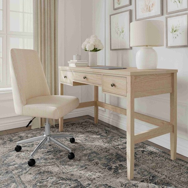 Martha Stewart 21.75 in H, 47.25 in W X Engineered Wood, Steel, Light Natural Frame/Antique Bronze Hardware - NAN-PS-23512-LNT-BZ-MS