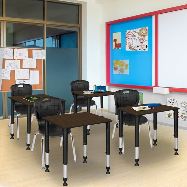 Regency Adjustable Height Classroom School Desk, 26 in W X Wood, Metal, Neo Walnut - RSD18526NW