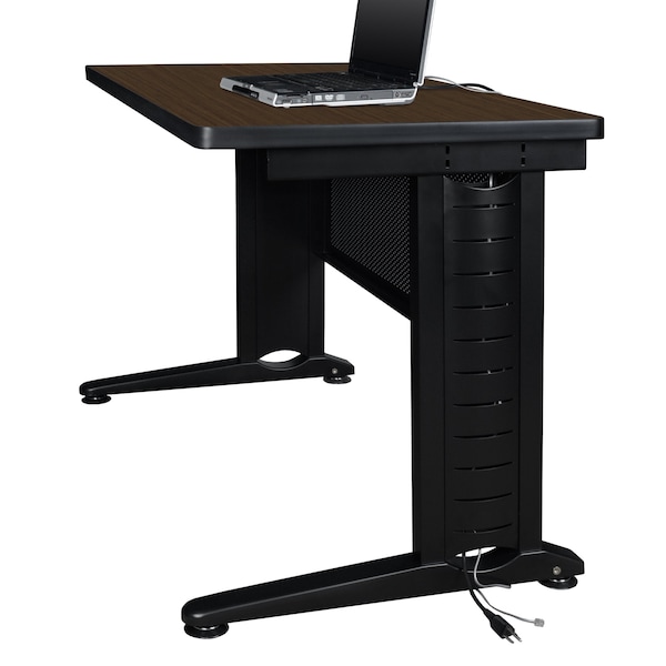 Regency Fusion Teachers Desk W/ Single Pedestal Drawer Unit, 66 in W X Wood, Metal, Neo Walnut - MSP6624NW
