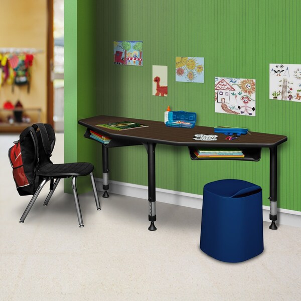 Regency I-Promise Student Classroom Desk W/ Book Storage, 60 in W X Wood, Metal, Neo Walnut - IP2SD2BX6024NW
