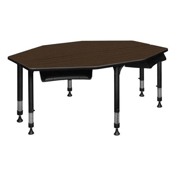 Regency I-Promise Student Classroom Desk W/ Book Storage, 60 in W X Wood, Metal, Neo Walnut - IP2SD2BX6024NW