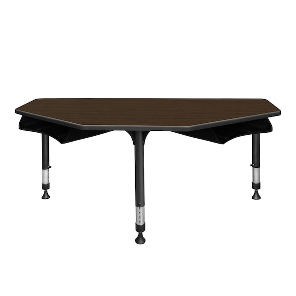 Regency I-Promise Student Classroom Desk W/ Book Storage, 60 in W X Wood, Metal, Neo Walnut - IP2SD2BX6024NW