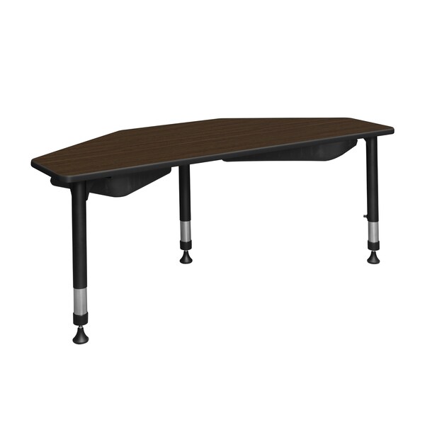 Regency I-Promise Student Classroom Desk W/ Book Storage, 60 in W X Wood, Metal, Neo Walnut - IP2SD2BX6024NW