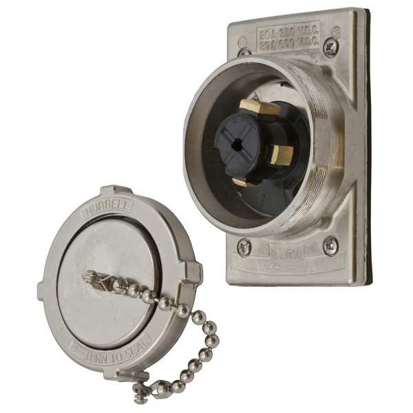 Hubbell 30/20A Flanged Locking Inlet 3P 4W 600VAC/250VDC - HBL22CM428