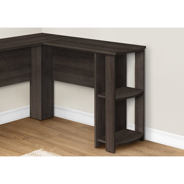 Monarch Specialties Computer Desk, Home Office, Corner, Storage Shelves, 48 in.L, L Shape, Work, Laptop, Brown Laminate - I 7722