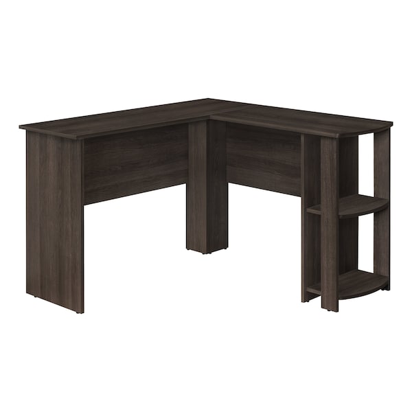Monarch Specialties Computer Desk, Home Office, Corner, Storage Shelves, 48 in.L, L Shape, Work, Laptop, Brown Laminate - I 7722