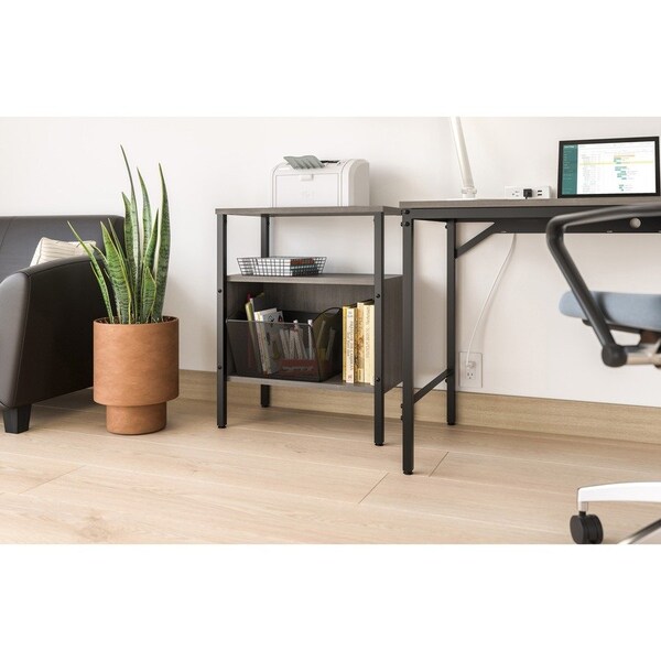 Safco Desk, 45-1/2"x23-1/2"x29-1/2", Sterling Ash Laminate/BK Base - SAF5272BLGR