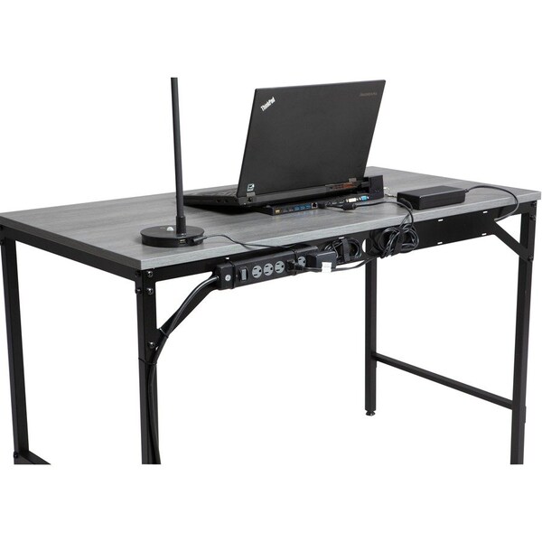 Safco Desk, 45-1/2"x23-1/2"x29-1/2", Sterling Ash Laminate/BK Base - SAF5272BLGR