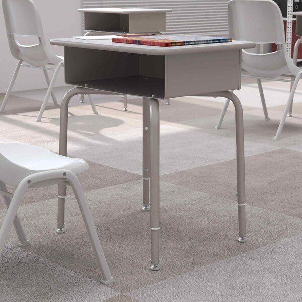 Flash Furniture 31.25 H, 24 W X Laminate, Steel, Gray Granite/Silver - FD-DESK-GY-GY-GG
