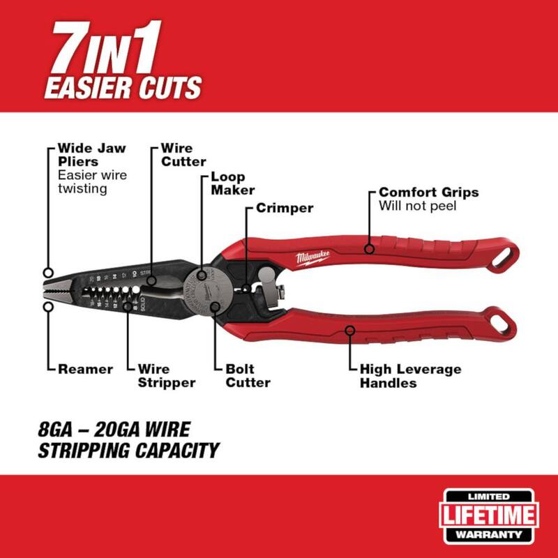 Milwaukee 7 in. and 10 in. Curve Torque Lock Locking Pliers Set with 9 in. 7-in-1 High Leverage Combination Pliers (3-Piece) - 48-22-3702-48-22-3078