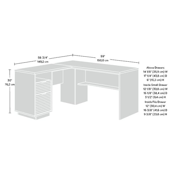 Sauder 59.06 in D X 30 in H, 58.74 in W X Engineered wood - 431764