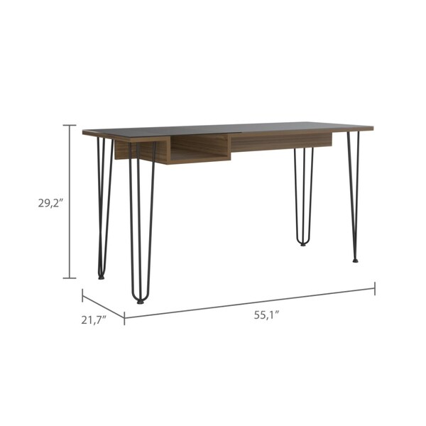 Tuhome 21.7 in. D X 29.2 in. H, 55.1 in. W X Laminate, Brown - ELG5970