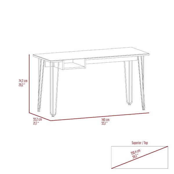 Tuhome 21.7 in. D X 29.2 in. H, 55.1 in. W X Laminate, Brown - ELG5970
