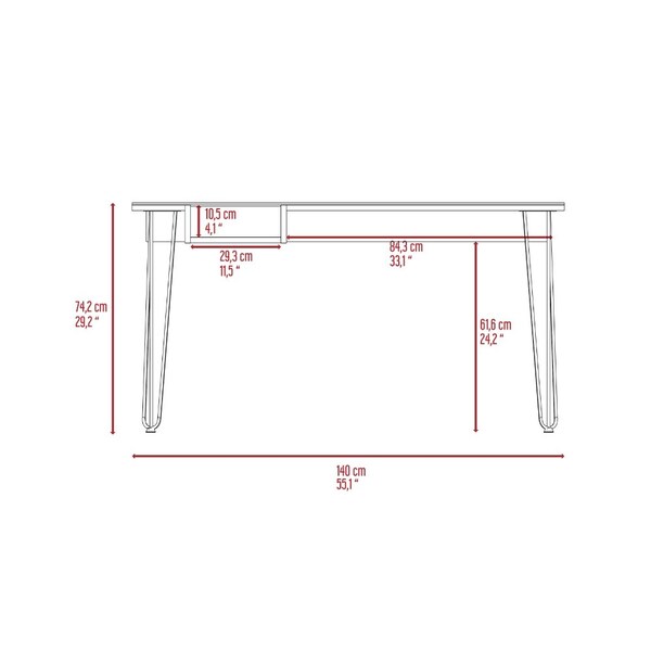 Tuhome 21.7 in. D X 29.2 in. H, 55.1 in. W X Laminate, Brown - ELG5970