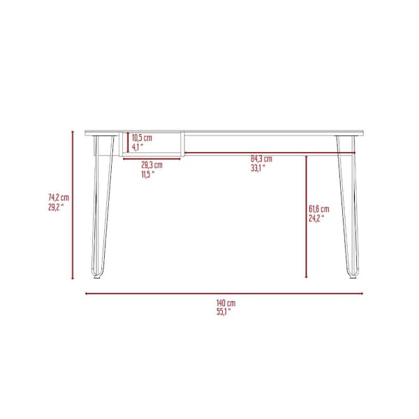 Tuhome 21.7 in. D X 29.2 in. H, 55.1 in. W X Laminate, Brown - ELG5970
