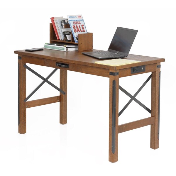 Latestluxury 30 x 47.5 x 23.5 in. 24 by 48 Desk with USB Ports, Hewn Pallet - LA3314057