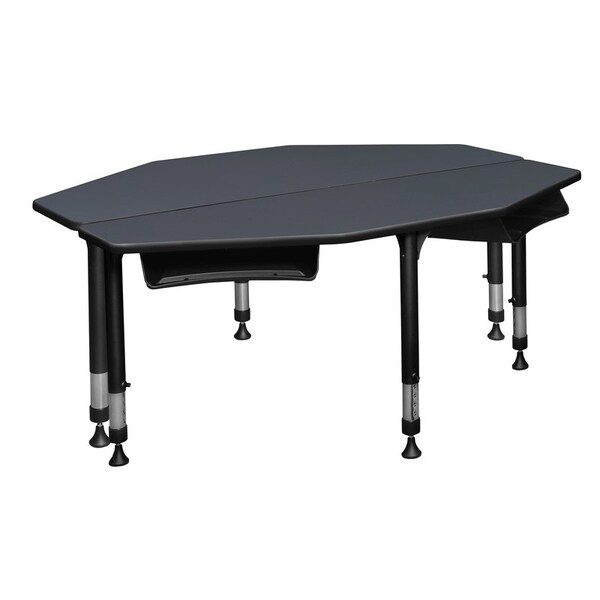 Regency Classroom Desk Desks > School Desks > I-Promise Desks, 24 D X 23-34 H, 60 W X Wood|Metal, Grey - IP2SD2BX6024GY