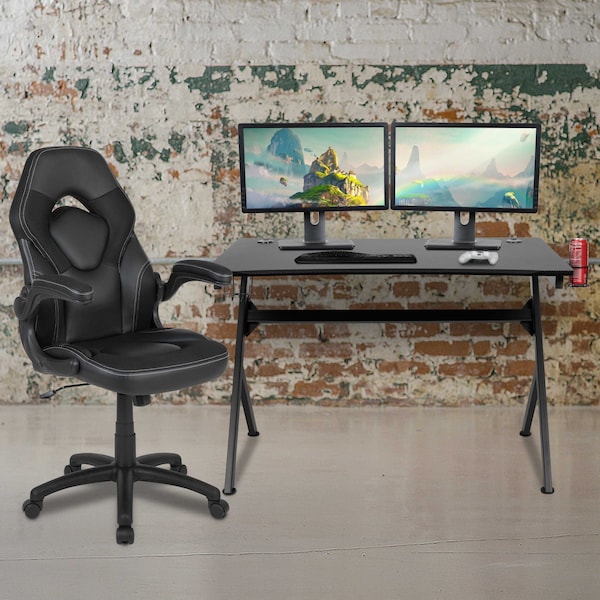 Flash Furniture Black Gaming Desk and Chair Set with Cup Holder - BLN-X10D1904-BK-GG