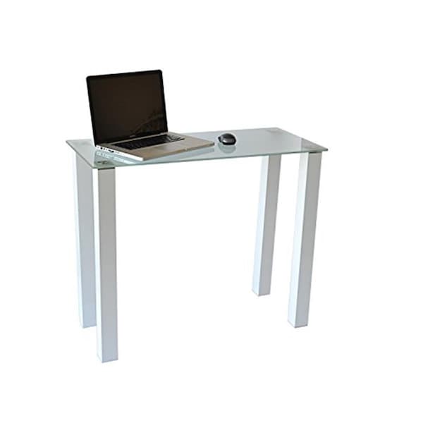 Doba-Bnt Gloss White Utility Desk or Utility Stand with Frosted Tempered Glass - SA2647959