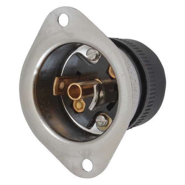 Hubbell 15A Midget Flanged Inlet Locking Receptacle 2P 3W 125V - HBL7551