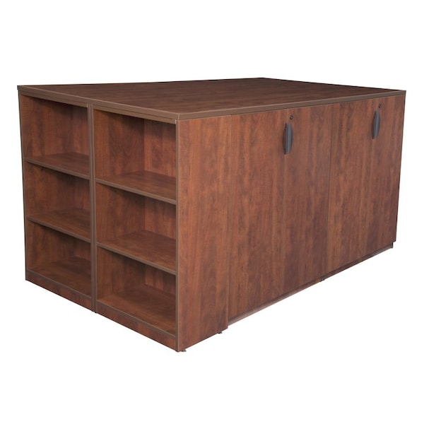 Legacy 2 Storage Cabinet/ 2 Desk Quad with Bookcase End StandUp 2 Storage CabDesk Quad, BookCase, 46" D X - LS2SC2SD8546CH