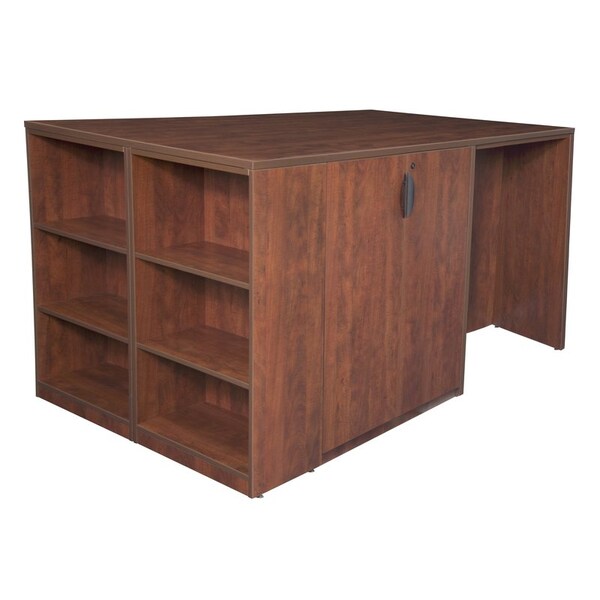 Legacy 2 Storage Cabinet/ 2 Desk Quad with Bookcase End StandUp 2 Storage CabDesk Quad, BookCase, 46" D X - LS2SC2SD8546CH