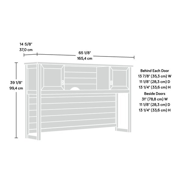 Sauder 14.57 in D X 39.13 in H, 65.12 in W X Engineered wood - 430231