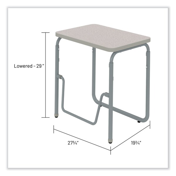 Safco Desks, 19.75" D X 29"; 43" H, 27.75" W X Pebble Gray - 1223GR
