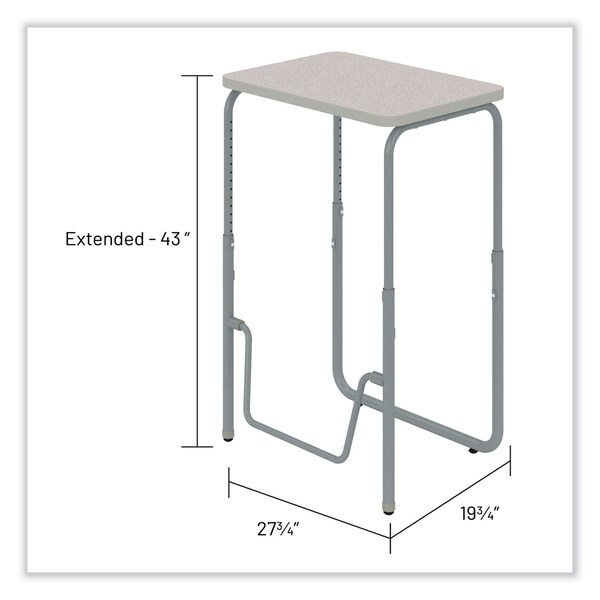 Safco Desks, 19.75" D X 29"; 43" H, 27.75" W X Pebble Gray - 1223GR