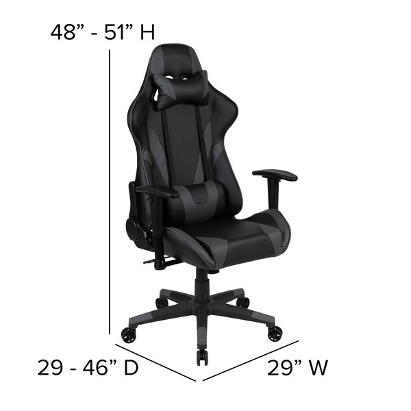 Flash Furniture Black Gaming Desk-Cup Holder/Reclining Chair Set - BLN-X20D1904L-GY-GG