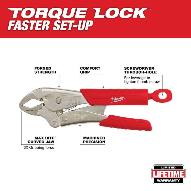 Milwaukee 7 in. and 10 in. Curve Torque Lock Locking Pliers Set with Screwdriver Set (12-Piece) - 48-22-3702-48-22-2710