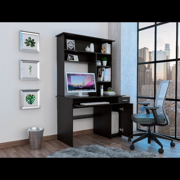 Tuhome 22.9 in. D X 70.8 in. H, 43.3 in. W X Laminate, Black - ELW5719